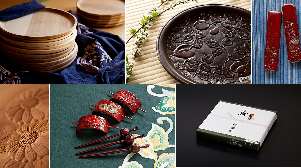 和式の結婚式での和の引き出物におすすめの縁起物の和食器など鎌倉彫の商品を種類豊富にご用意しております